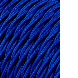 Cable textil trenzado 2x0,75mm c-75 azul seda 25m