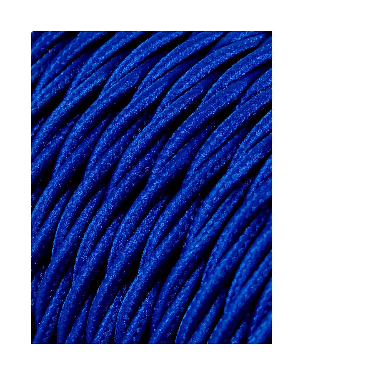 Cable textil trenzado 2x0,75mm c-75 azul seda 25m