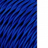 Cable textil trenzado 2x0,75mm c-75 azul seda 25m