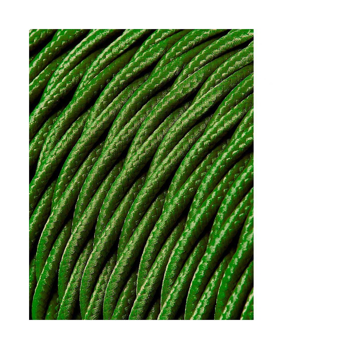 Cable textil trenzado 2x0,75mm c-18 verde seda 25m