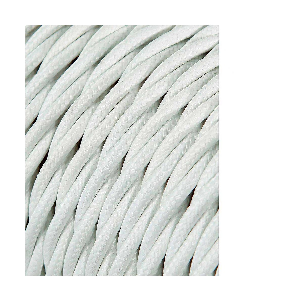 Cable textil trenzado 2x0,75mm c-01 aluminio blanco seda 25m