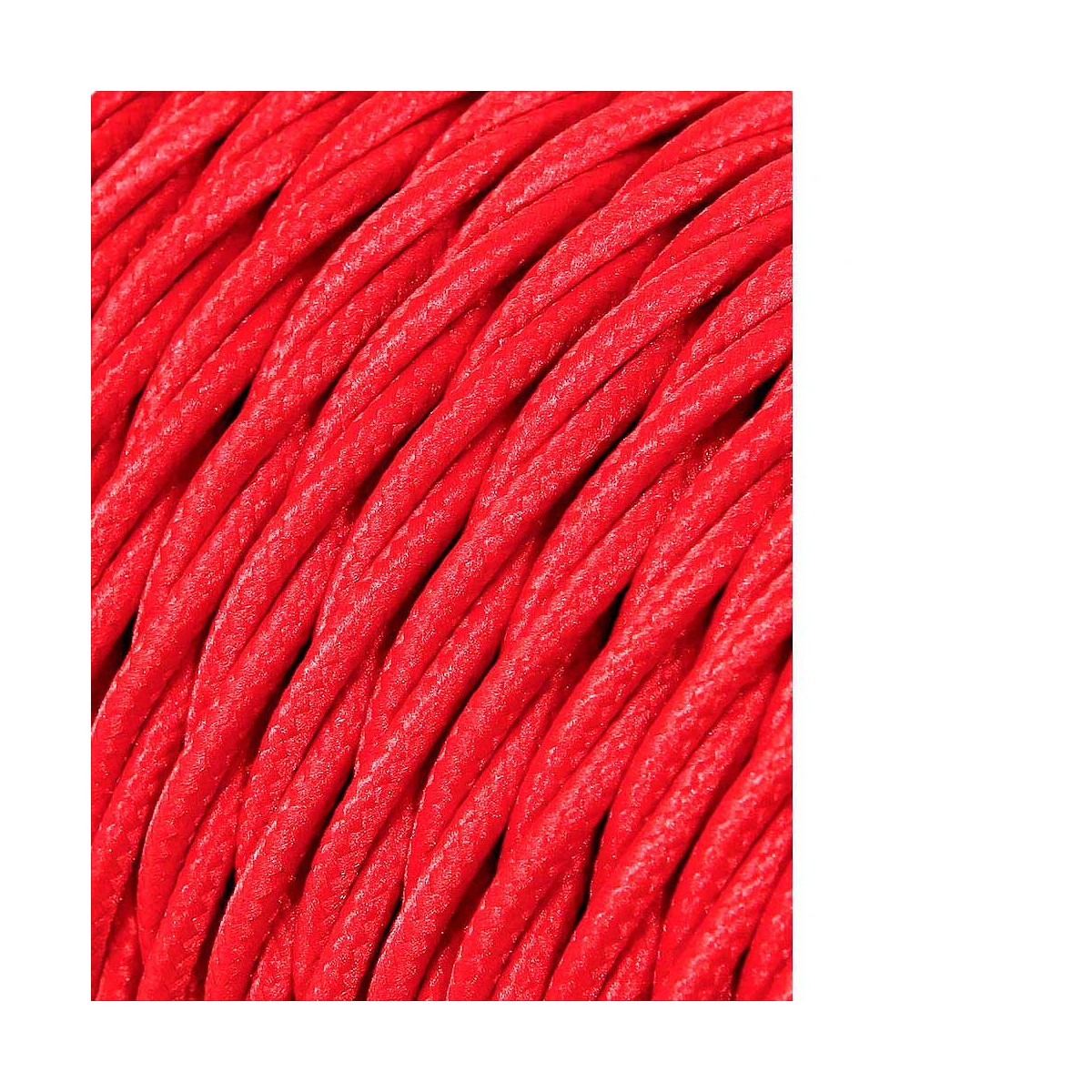 Cable textil trenzado 2x0,75mm c-62 rojo 25m