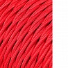 Cable textil trenzado 2x0,75mm c-62 rojo 25m