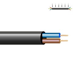 Manguera h05vv-f 2x1mm negra euro/m