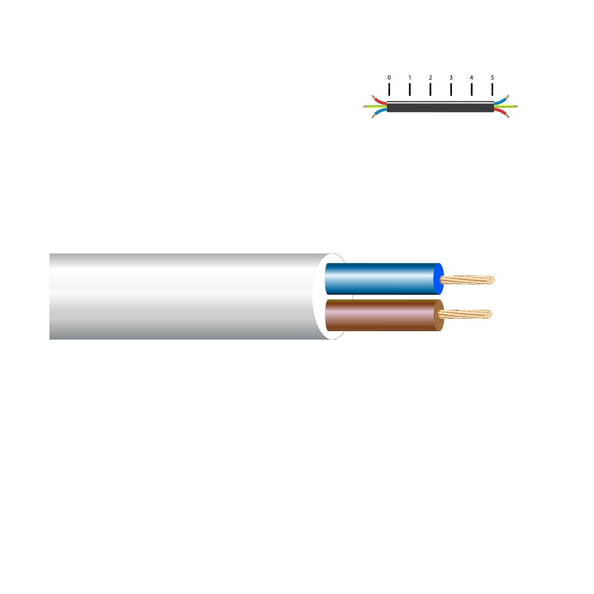 Manguera acrilica 2x1,5mm blanca euro/m