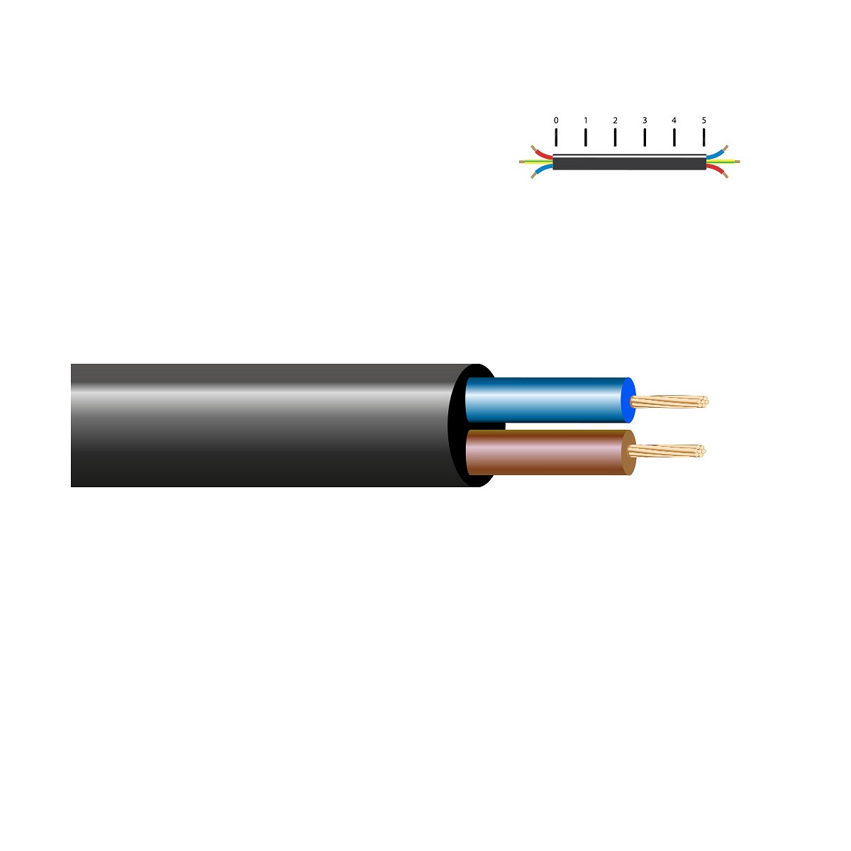 Manguera acrilica 2x1,5mm negra euro/m