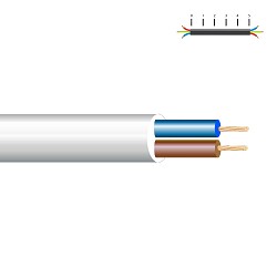 Manguera acrilica 2x2,5mm blanca euro/m