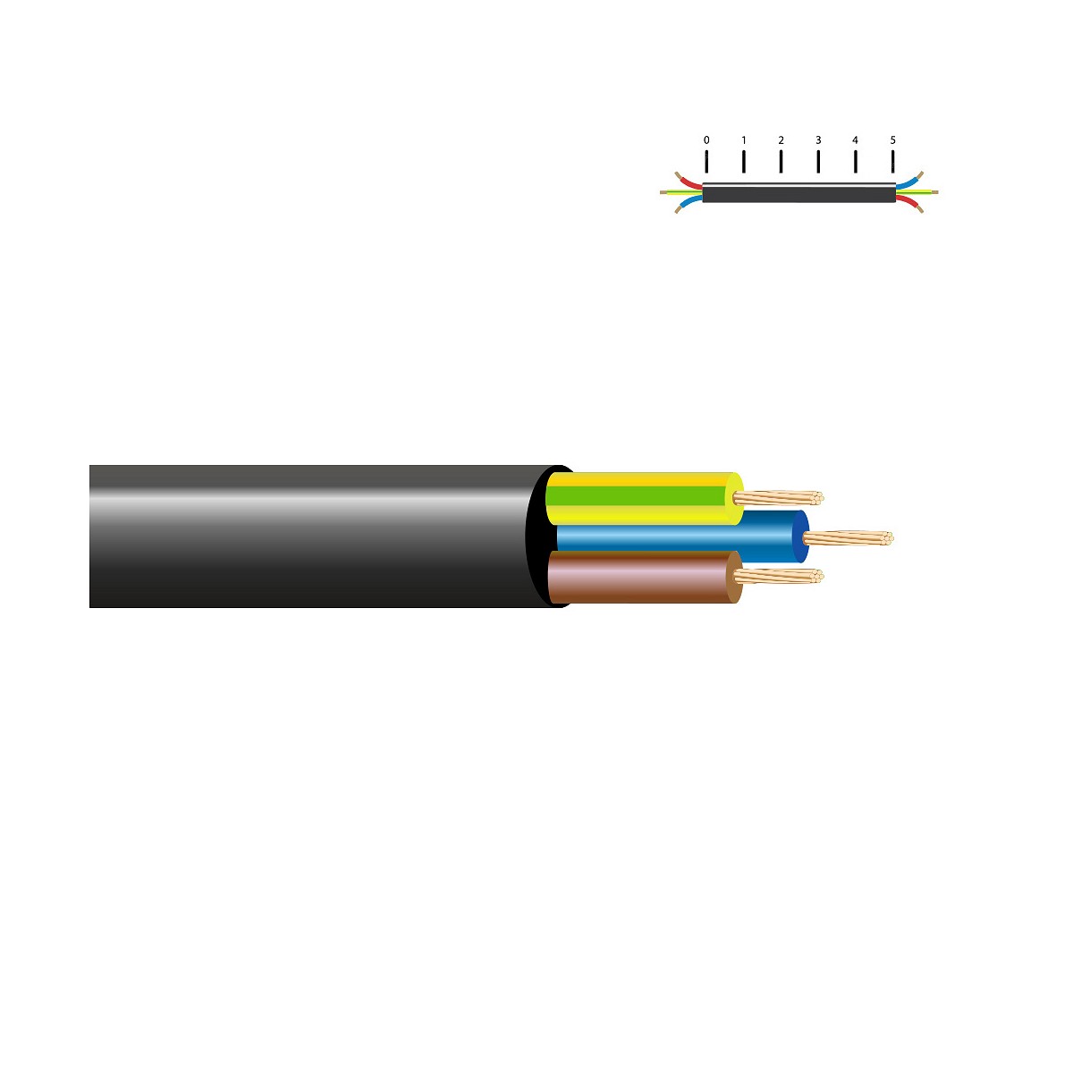 Manguera h05vv-f 3x1mm negra euro/m