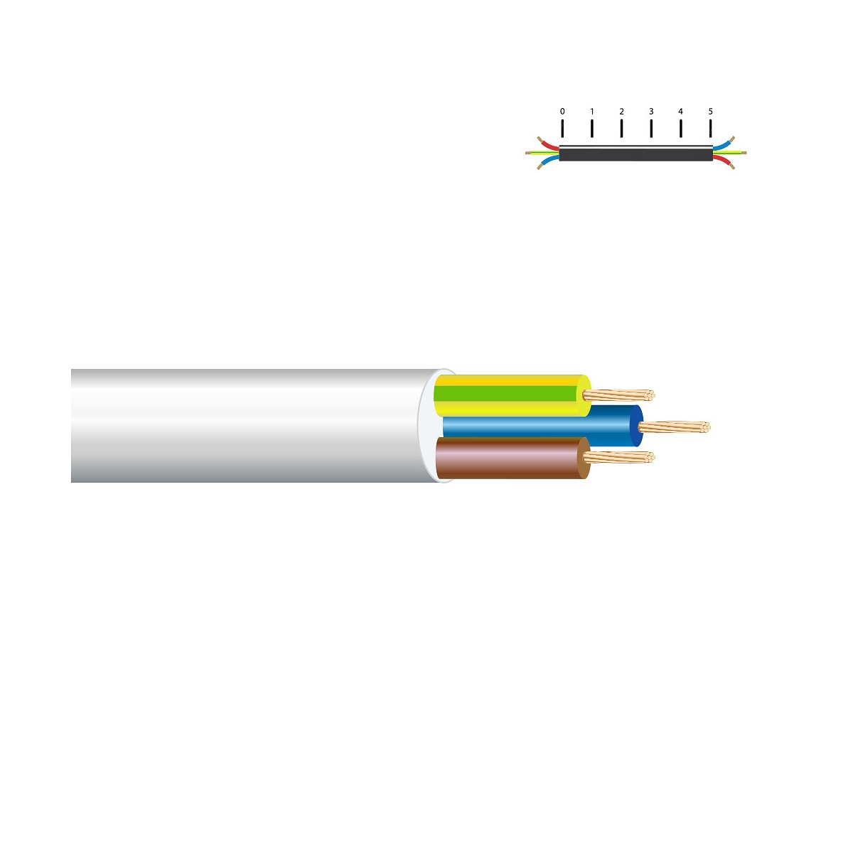 Manguera acrilica 3x1,5mm blanca euro/m