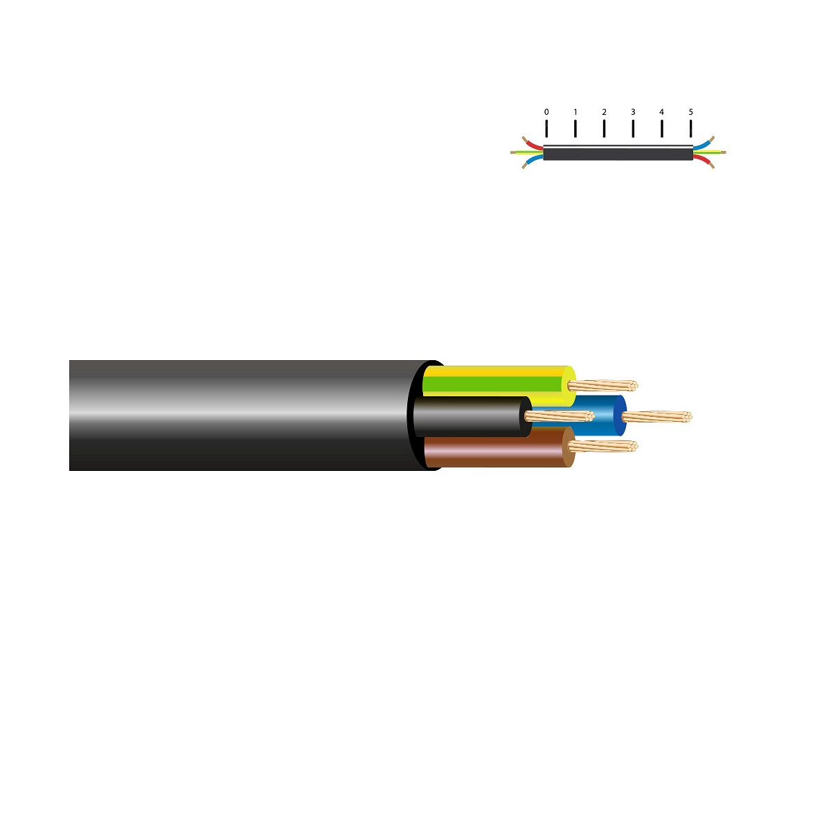 Manguera h05vv-f 4x1mm negra euro/m