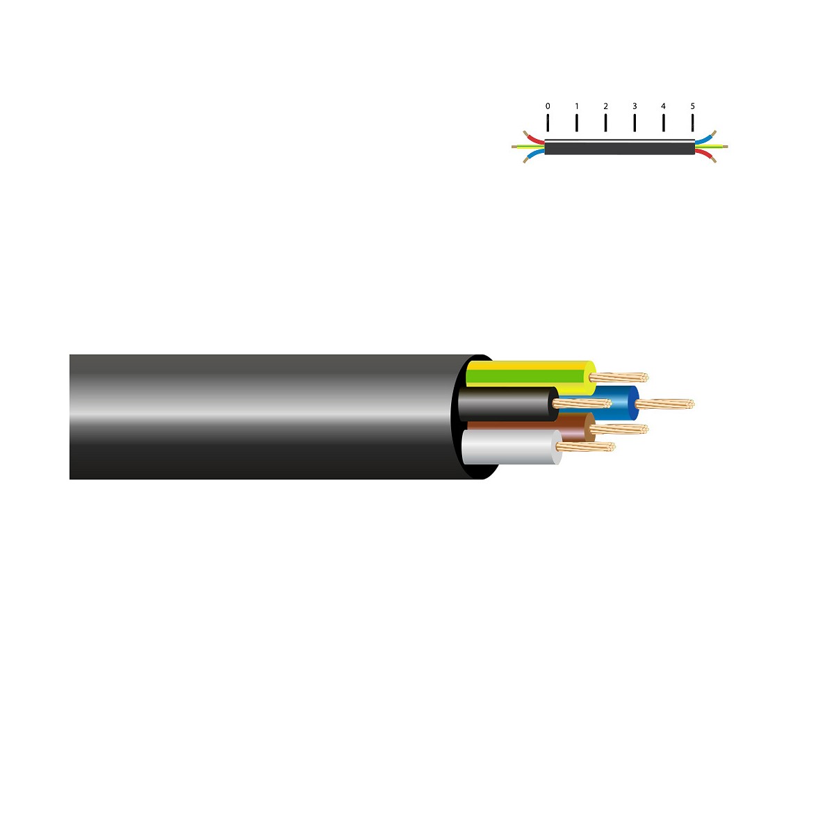 Manguera h05vv-f 7x1mm negra euro/m