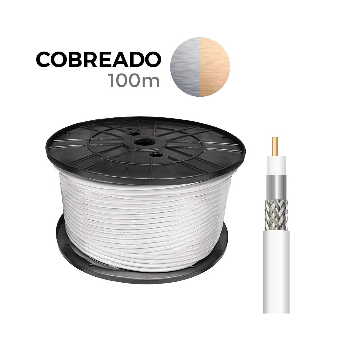 Cable coaxial apantallado cobreado edm euro/m