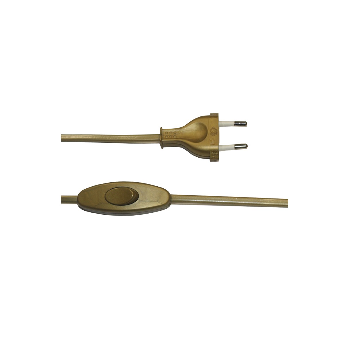 Conexion con interruptor 3a 1,5m 2x0,75mm manguera plana dorado edm