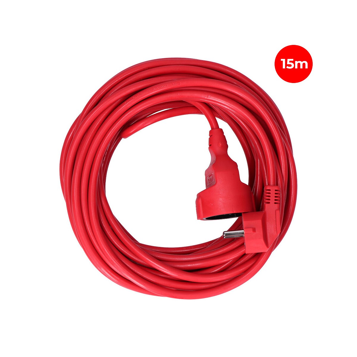 Prolongacion manguera t/tl 15m 3x1,5mm flexible roja edm