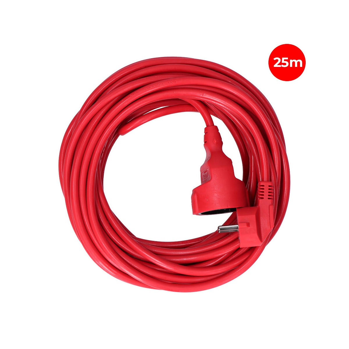 Prolongacion manguera t/tl 25m 3x1,5mm flexible roja edm