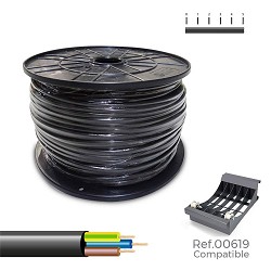 Carrete cable manguera acrilica 1kv negra 3x2,5mm 150m (bobina grande ø400x200mm)