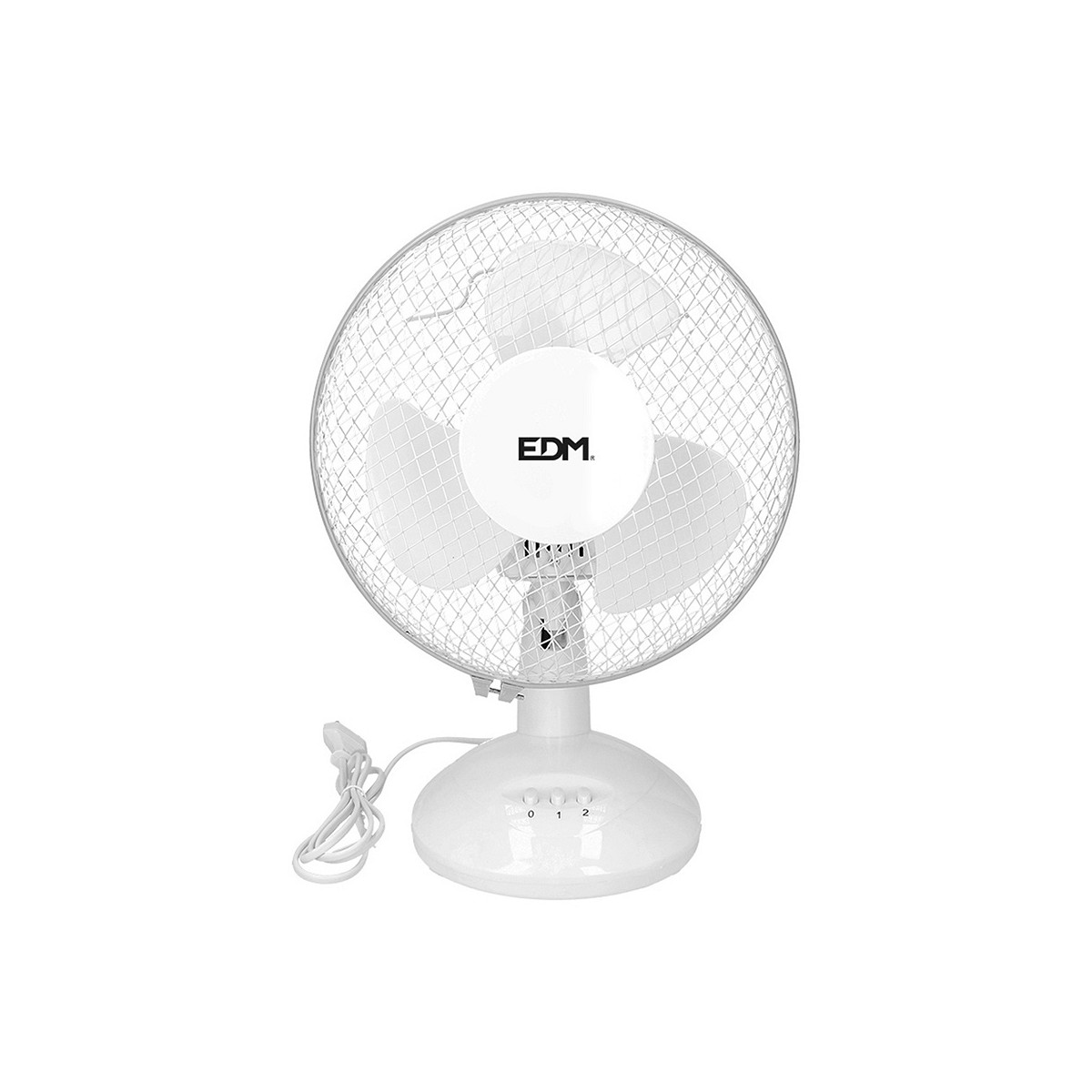 Ventilador de sobremesa. color blanco. potencia: 25w aspas: ø23  27x24x36cm edm