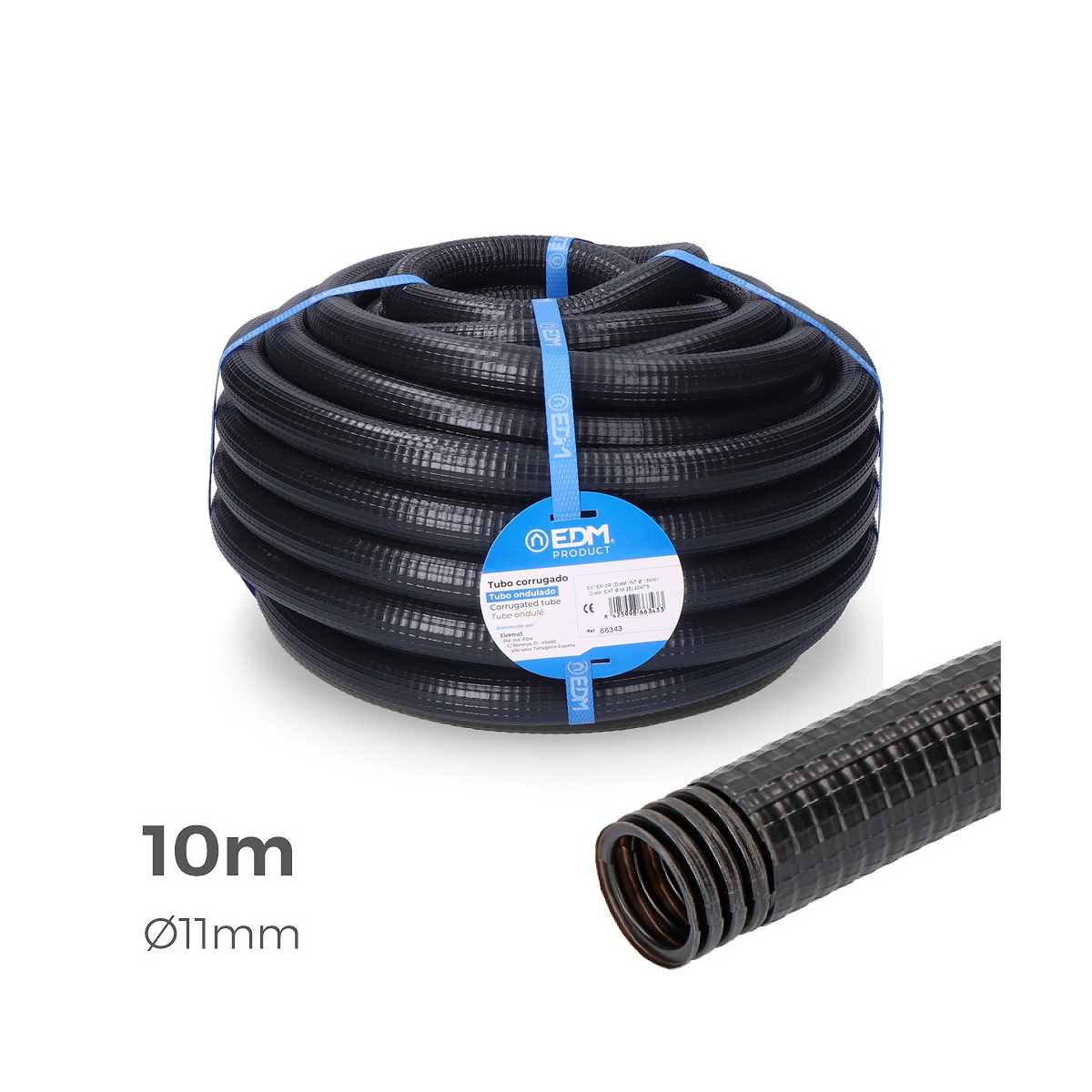 Corrugado para exterior medida 11mm ce m-16 10m edm