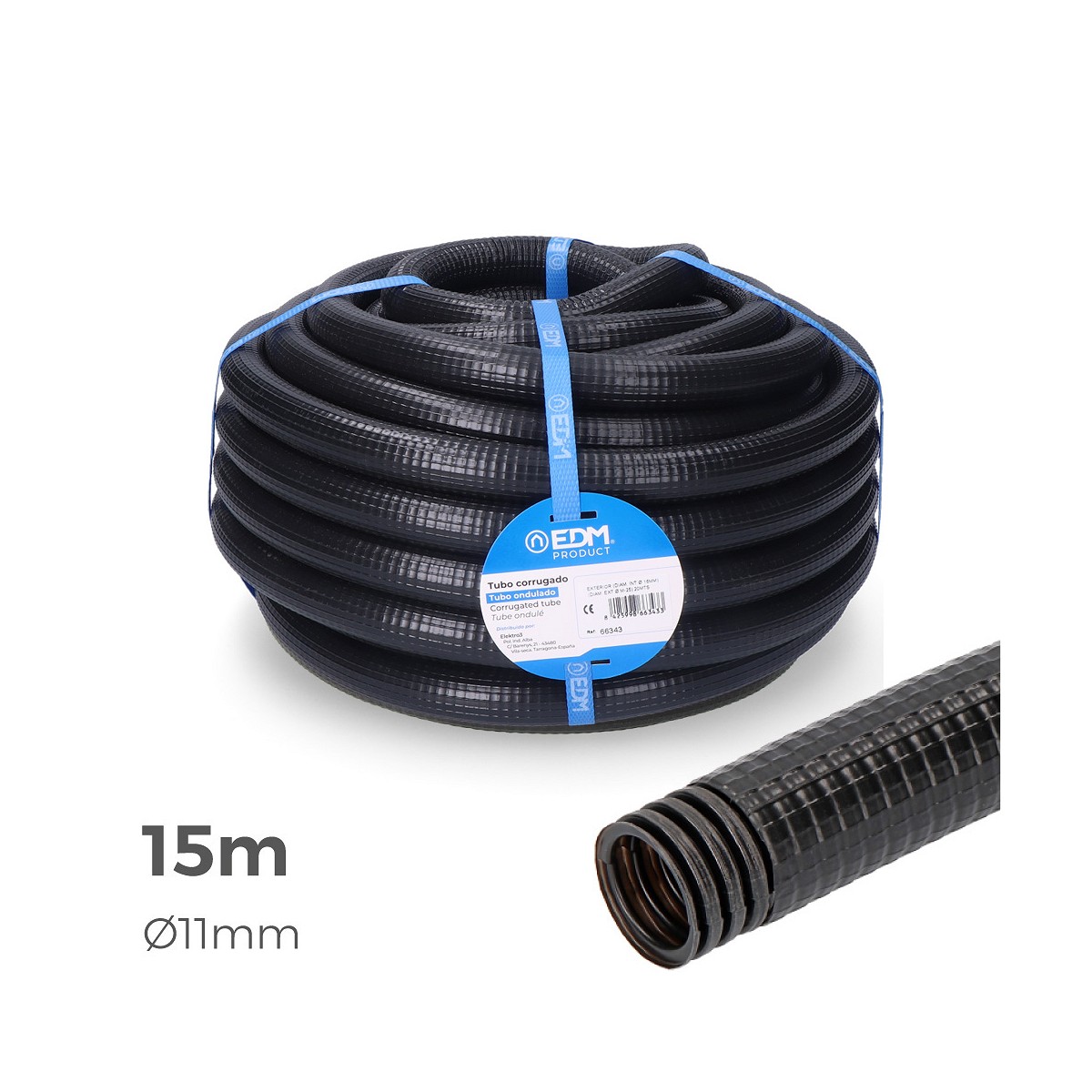 Corrugado para exterior medida 11mm ce m-16 15m edm