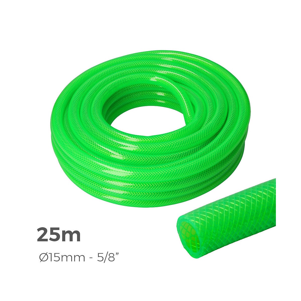 Manguera de jardin anti-torsion ø interior 15mm ø exterior 20mm (5/8") - rollo 25m edm