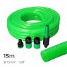 Kit manguera de jardin anti-torsion ø interior 15mm ø exterior 20mm (5/8") - rollo 15m con accesorios edm