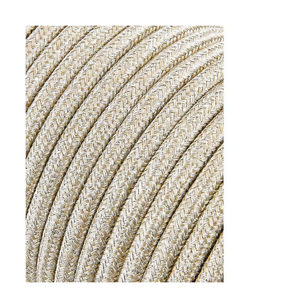 Cable cordon tubulaire 2x0,75mm c15 beige 25m