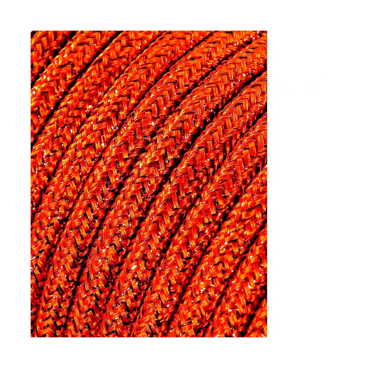 Cable cordon tubulaire 2x0,75mm marron brillante 25m