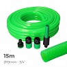 Kit manguera de jardin anti-torsion ø interior 19mm ø exterior 25mm (3/4") - rollo 15m con accesorios edm