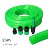 Kit manguera de jardin anti-torsion ø interior 19mm ø exterior 25mm (3/4") - rollo 25m con accesorios edm