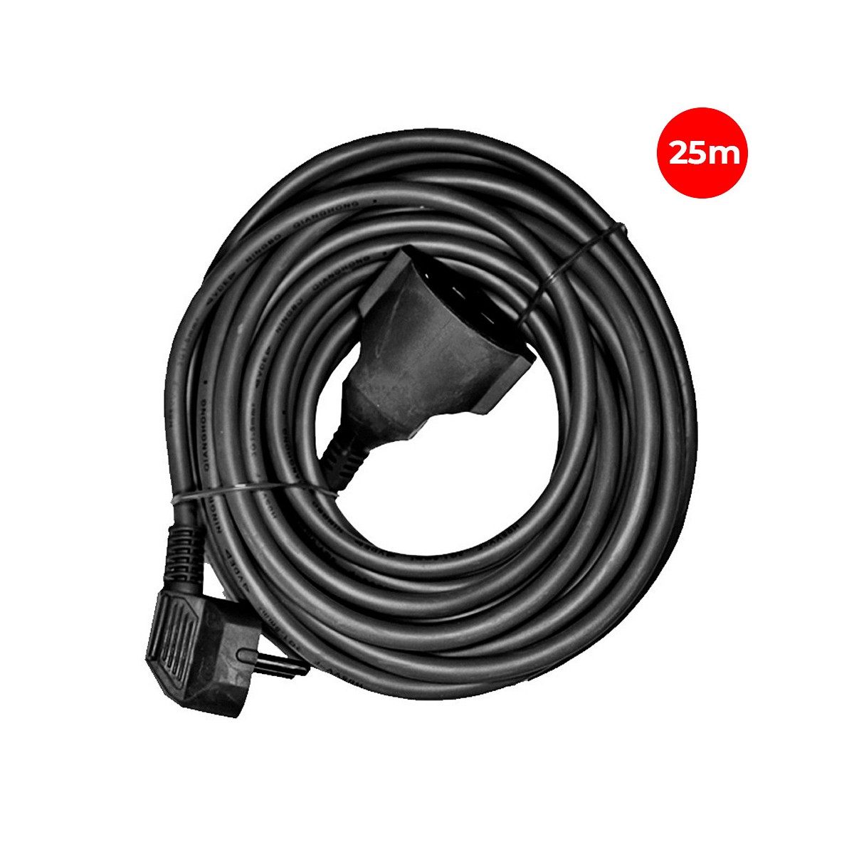 Prolongacion manguera t/tl 25m 3x1,5mm flexible negra edm