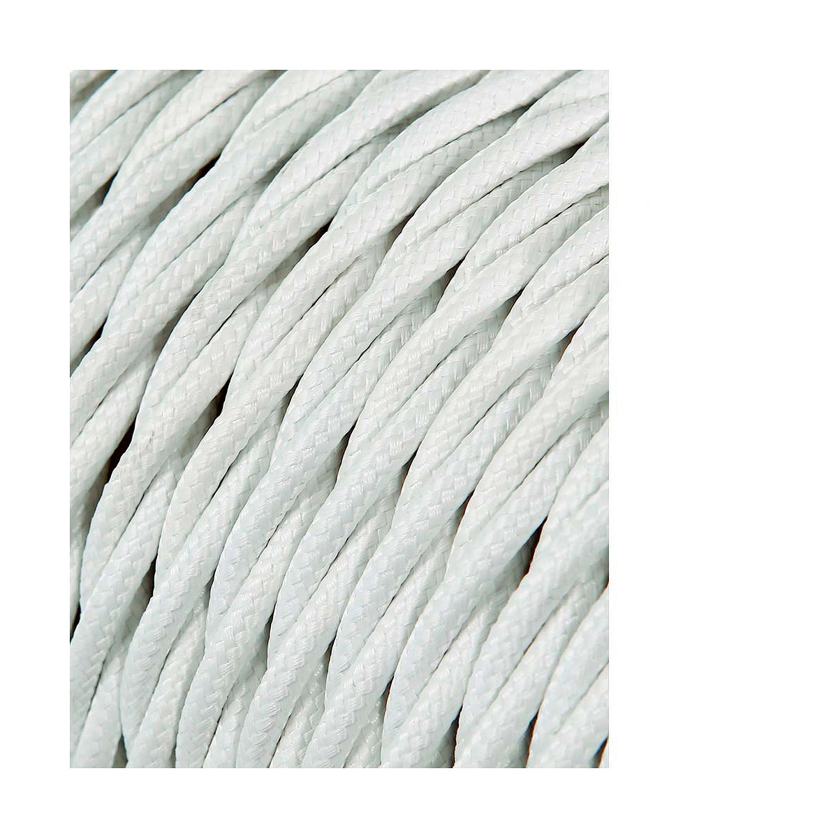 Cable textil trenzado 2x0,75mm blanco 25m