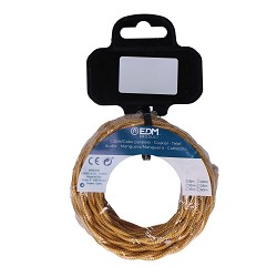 Cable textil trenzado 2x0,75mm c-12 oro seda 5m