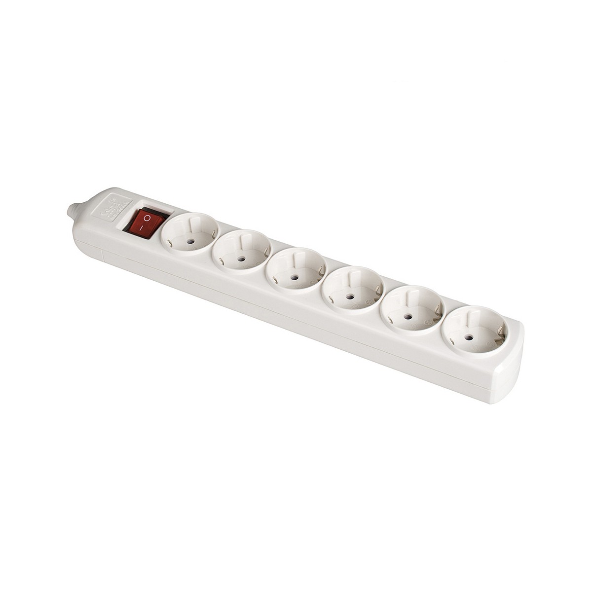 Base bipolar 6 tomas con t/tl 10/16a 250v blanco + interruptor luminoso solera