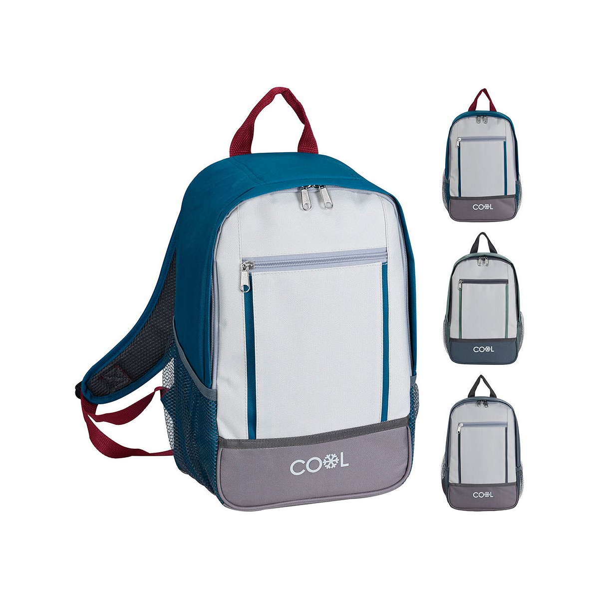 Nevera tipo mochila isotermica con 2 compartimentos 10 l. 23x15x36cm colores surtidos. cool