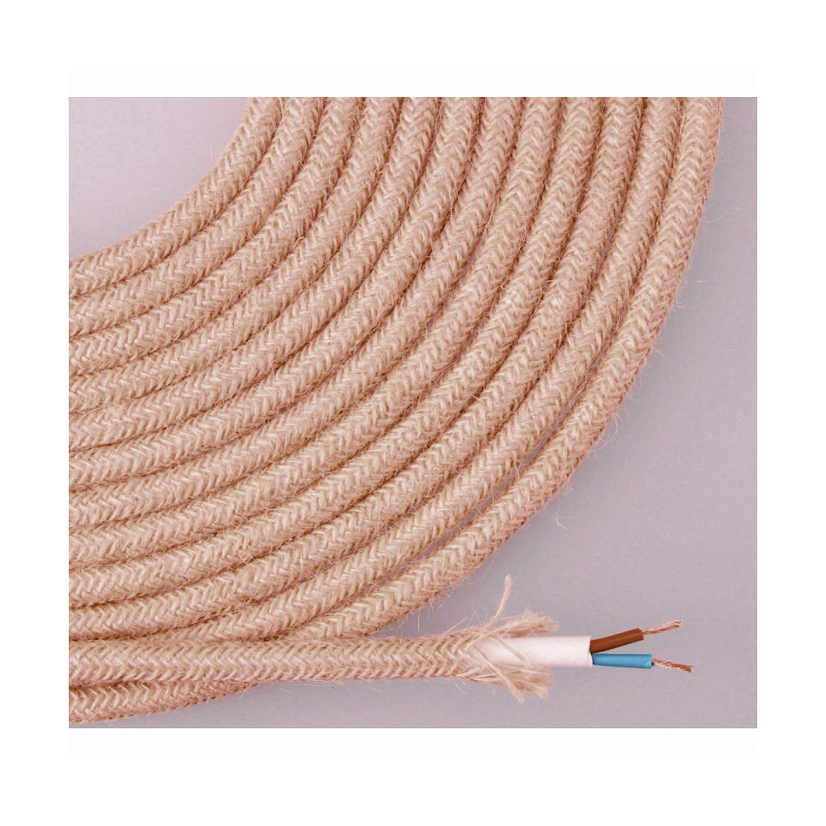 Cable de cuerda de yute tejida y enfundada 2x0,75mm 25m euro/m