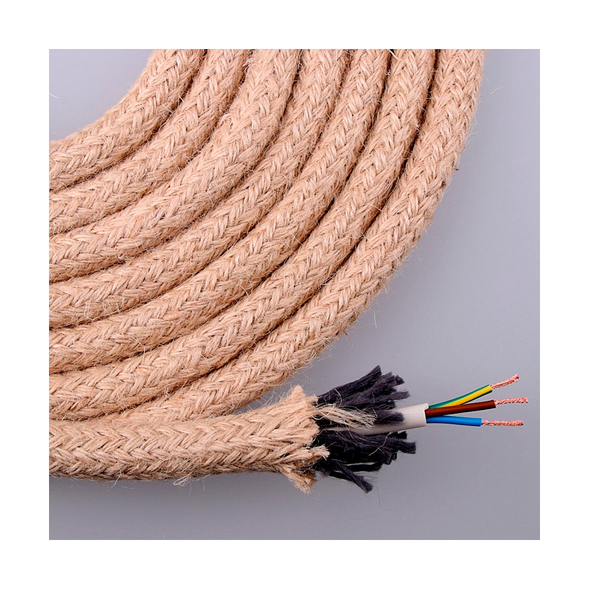 Cable de cuerda de yute redondo 3x0.75mm 20m euro/m