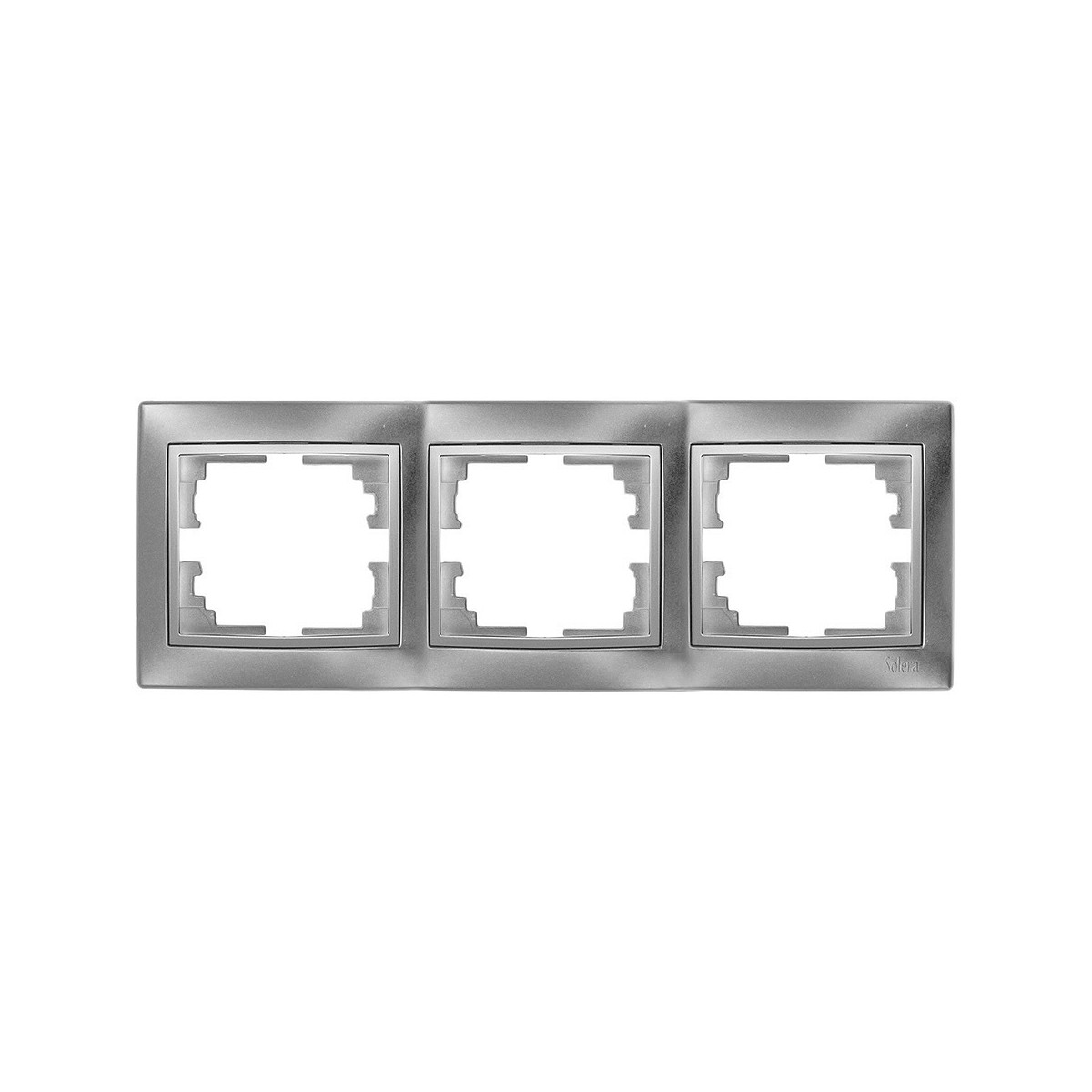 Marco para 3 elementos horizontal plata 225x81x10mm serie europa solera erp73au