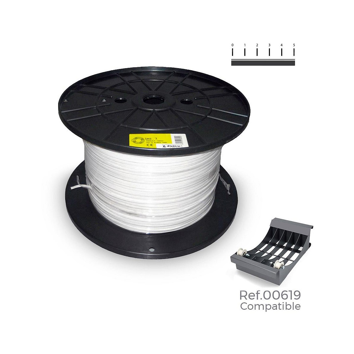 Carrete cable paralelo (audio) 2x0,75mm transparente 1000m (bobina grande ø400x200mm)