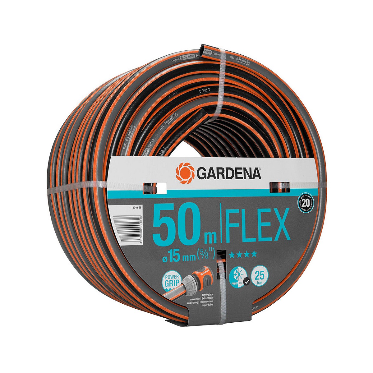 Manguera de riego flex ø15mm (5/8") rollo 50m. gardena