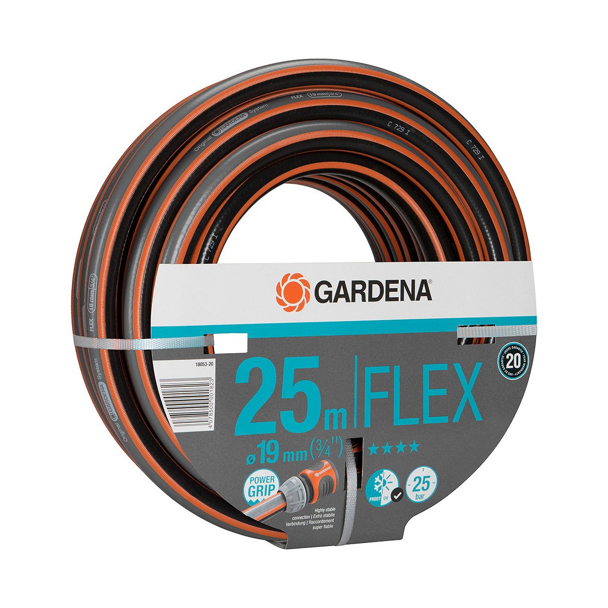 Manguera de riego flex ø19mm (3/4") rollo 25m. gardena