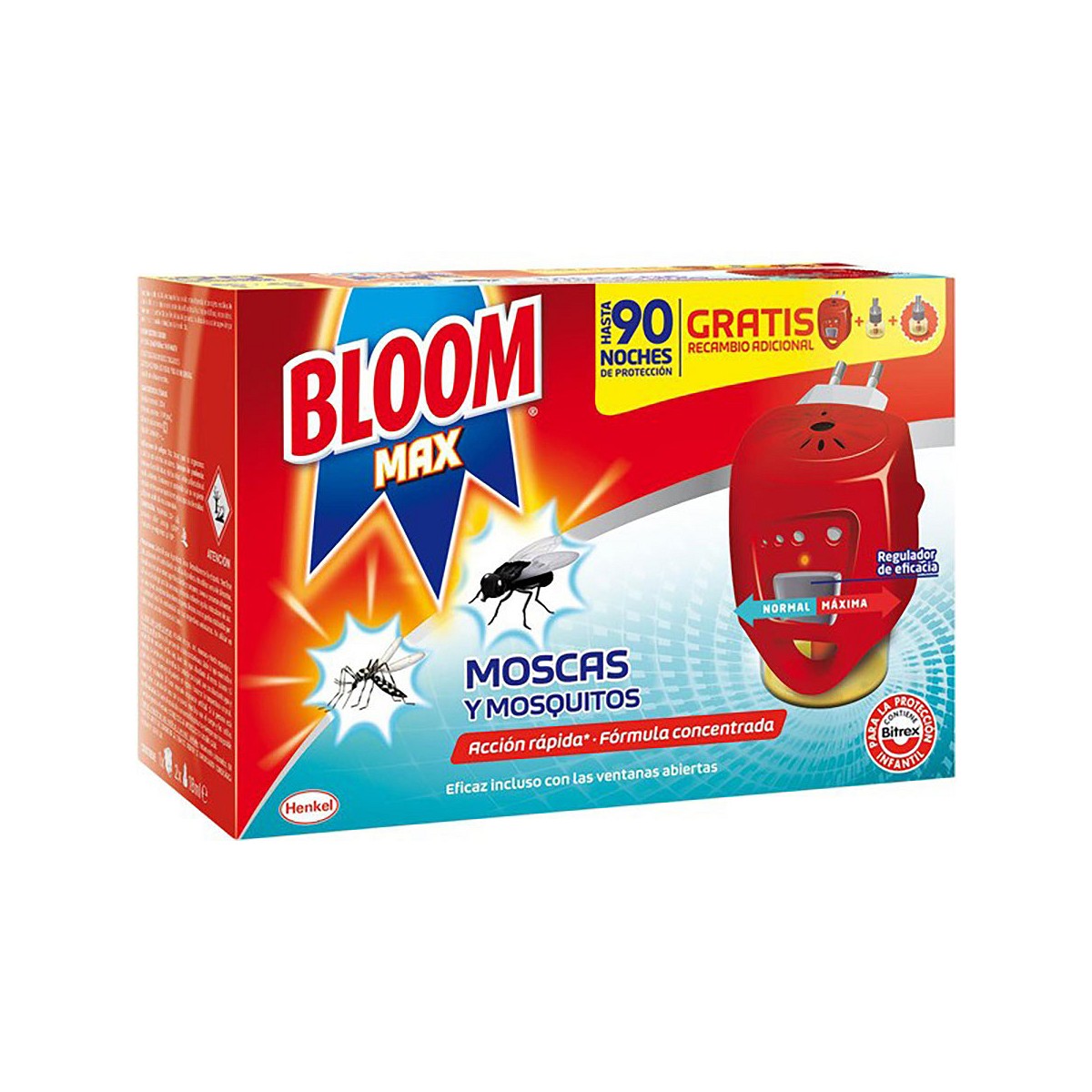 Insect bloom max eléctrico aparato+2 recambios (moscas y mosquitos)
