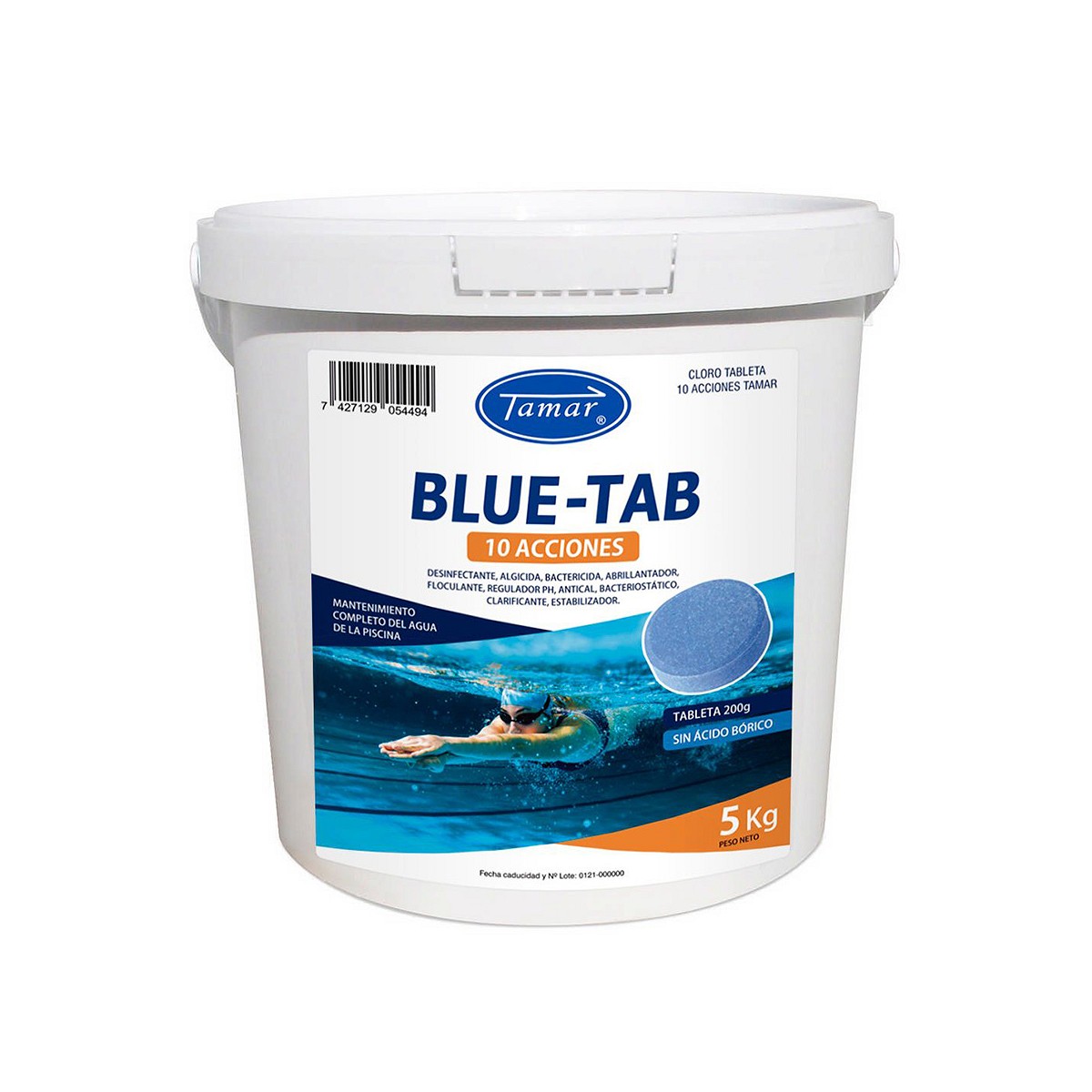 Cloro blue tab 10 acciones 5kg 1205106050 tamar