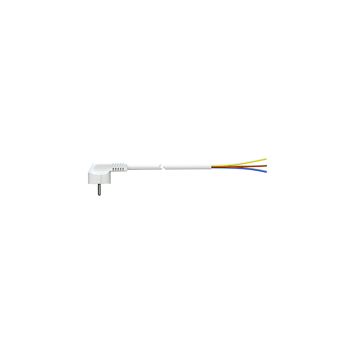 Cable con clavija schuko 1m 3x1.5mm 4,8mm 16a 250v t/tl blanco. solera 7000/1.