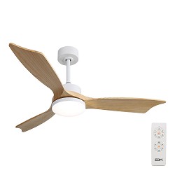 Ventilador de techo con aspas de madera luz led 3000/4000/6000k báltico potencia: 20w edm