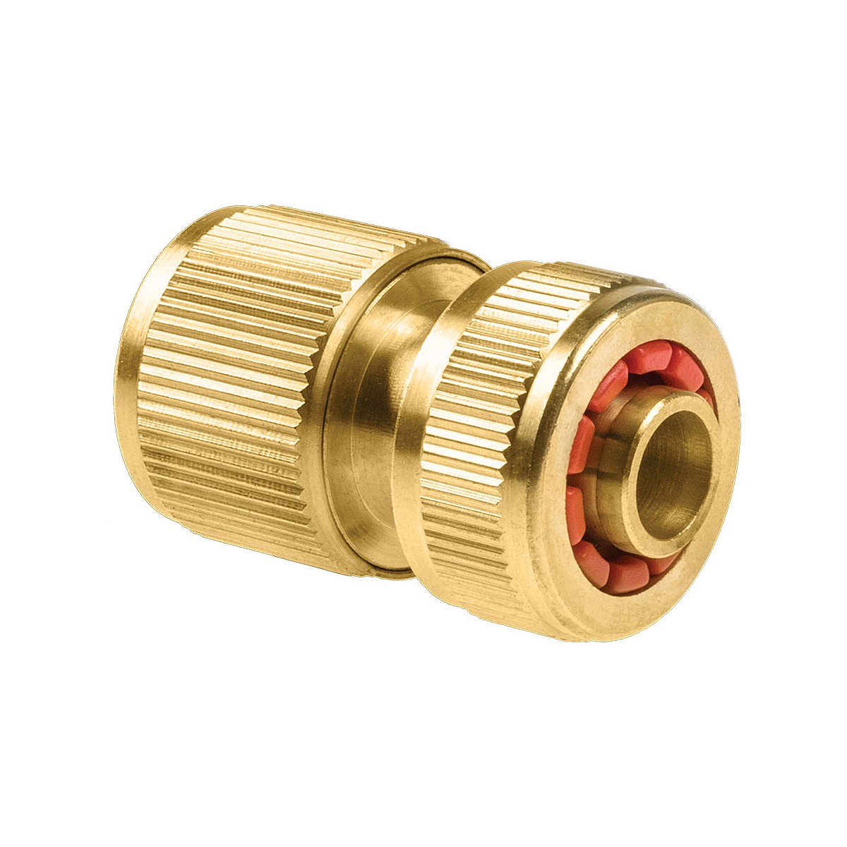 Conector rápido stop de latón brass para manguera de 15 mm cellfast