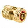 Conector rápido stop de latón brass para manguera de 15 mm cellfast