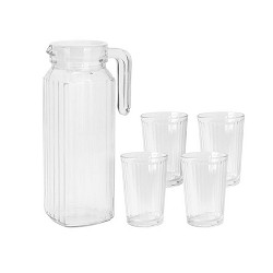 Set botella + 4 vasos vidrio, ye9000500, excellent houseware