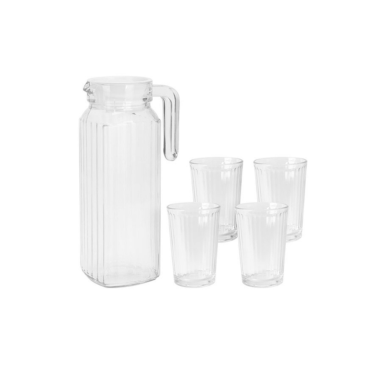 Set botella + 4 vasos vidrio, ye9000500, excellent houseware