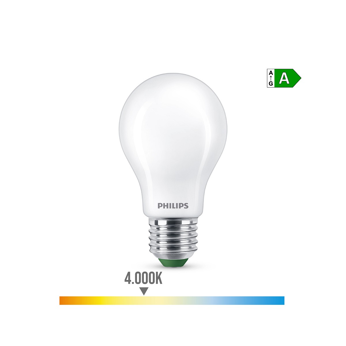 Bombilla ultra efficient led classic 7,3w 1535im e27 4000k, ø6x10,4cm, philips