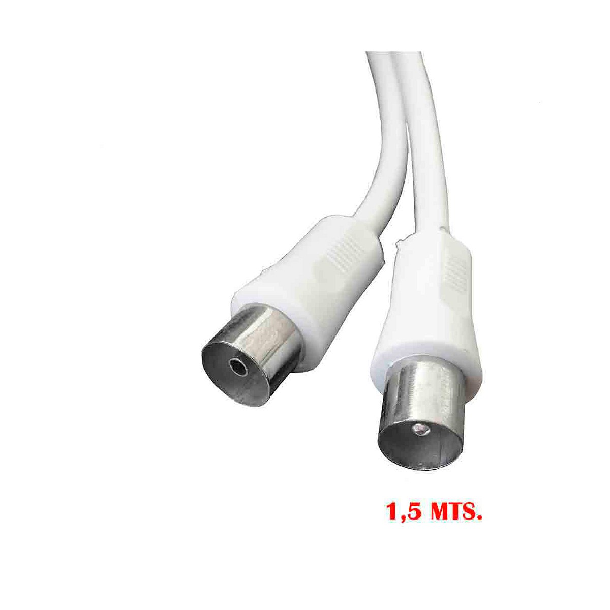 Prolongacion tv-video recta 9,5mm 1,5m envasada blanca edm